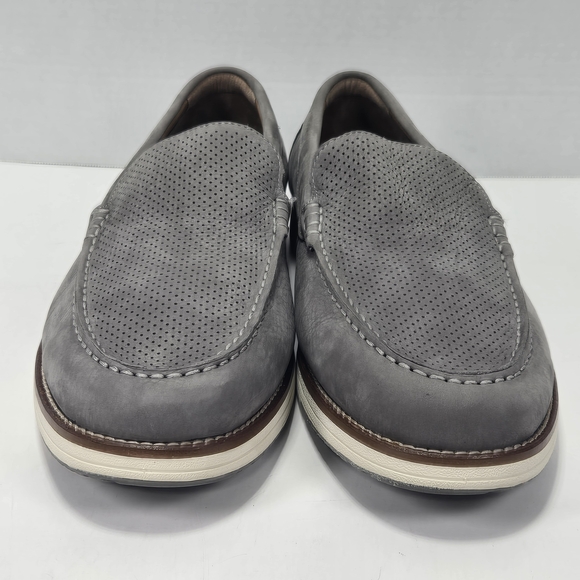 Johnston & Murphy Hodges Perforated Men's Gray Nubuck Leather Loafers Size 13 - Picture 5 of 15